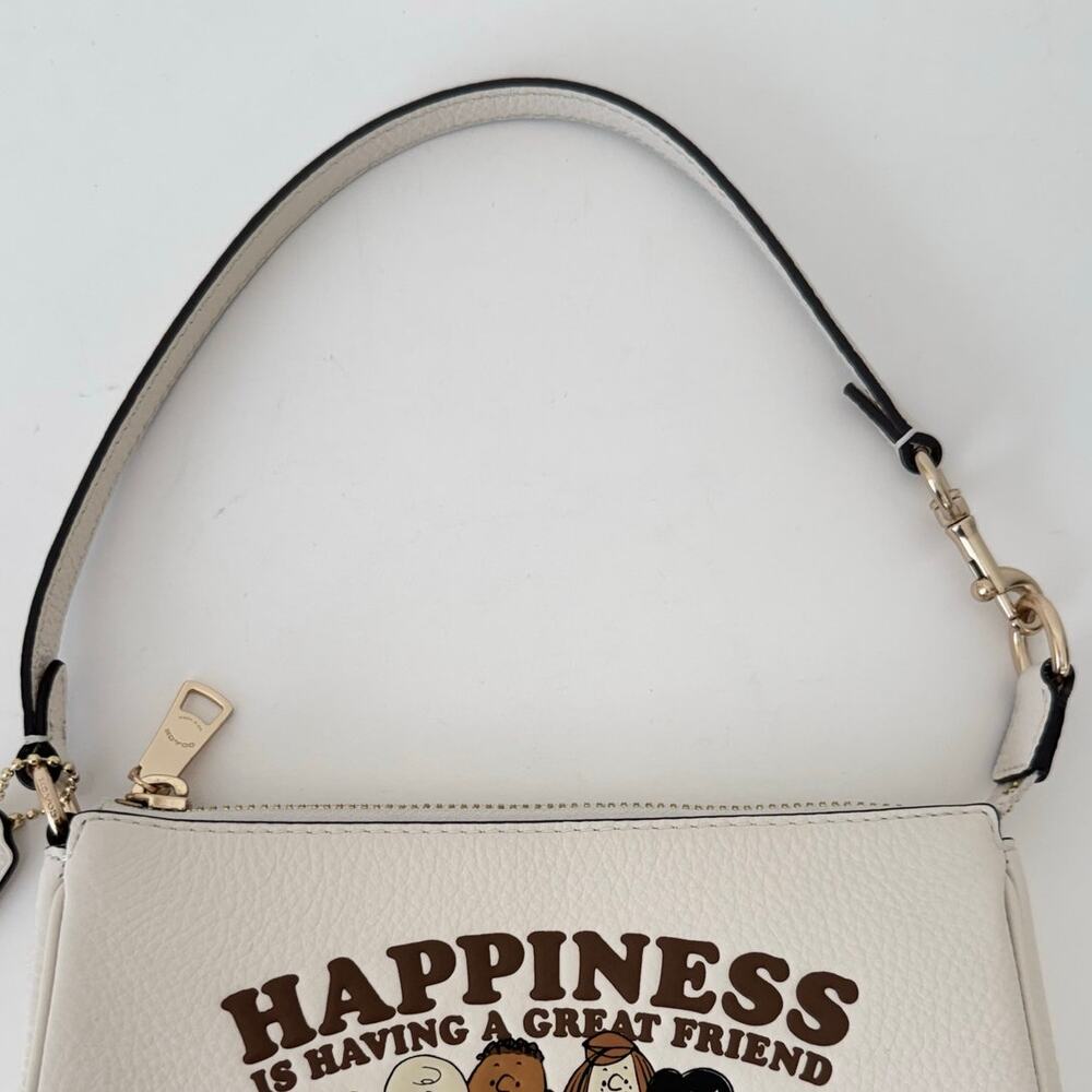 Coach x Peanuts Nolita 19 Leather Mini Shoulder Bag Gold/Chalk Multi CBM76 - Picture 6 of 16